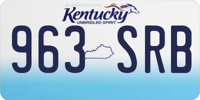 KY license plate 963SRB