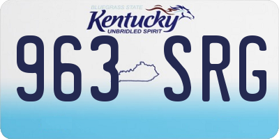 KY license plate 963SRG