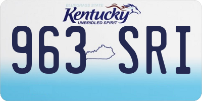 KY license plate 963SRI