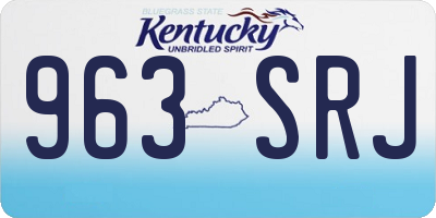 KY license plate 963SRJ