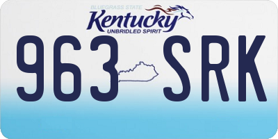 KY license plate 963SRK