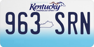 KY license plate 963SRN