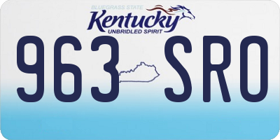KY license plate 963SRO