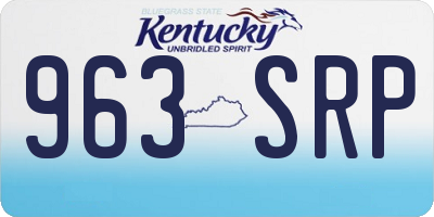KY license plate 963SRP