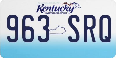 KY license plate 963SRQ