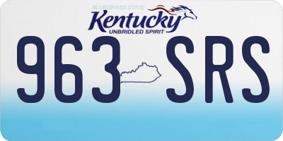 KY license plate 963SRS