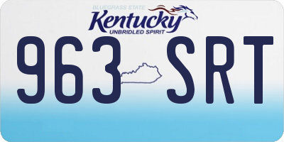 KY license plate 963SRT