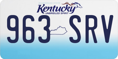KY license plate 963SRV