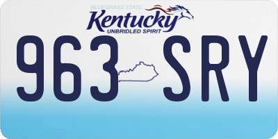 KY license plate 963SRY