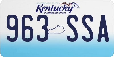 KY license plate 963SSA