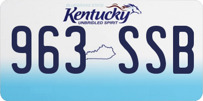 KY license plate 963SSB