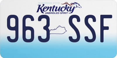 KY license plate 963SSF