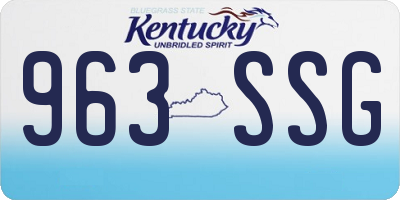 KY license plate 963SSG