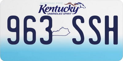 KY license plate 963SSH