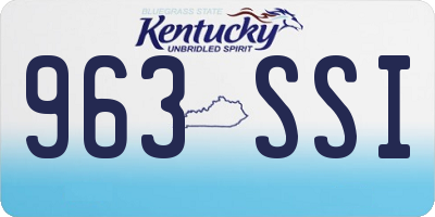 KY license plate 963SSI