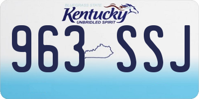 KY license plate 963SSJ