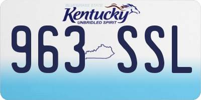 KY license plate 963SSL