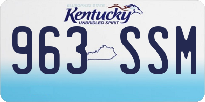 KY license plate 963SSM