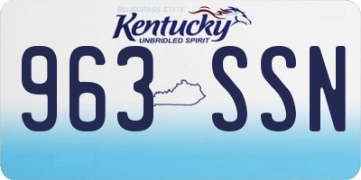 KY license plate 963SSN