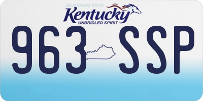 KY license plate 963SSP