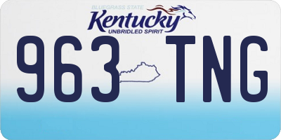 KY license plate 963TNG