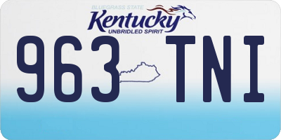KY license plate 963TNI