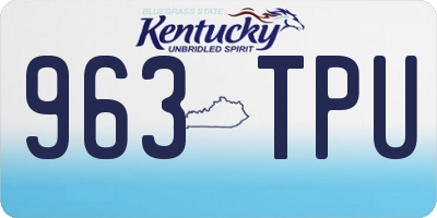KY license plate 963TPU