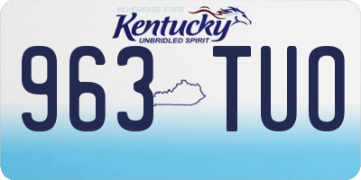 KY license plate 963TUO