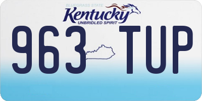 KY license plate 963TUP