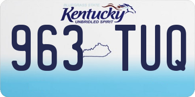 KY license plate 963TUQ