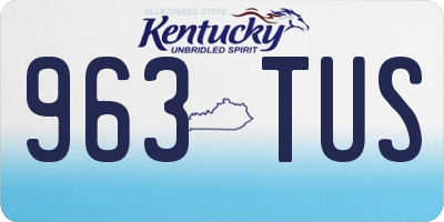 KY license plate 963TUS