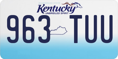 KY license plate 963TUU
