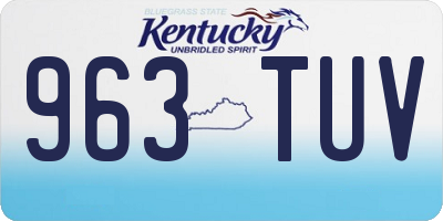 KY license plate 963TUV