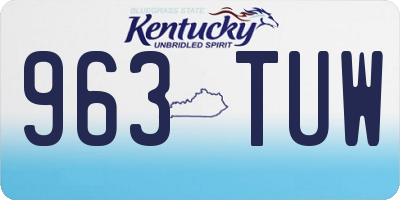 KY license plate 963TUW