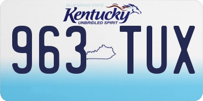 KY license plate 963TUX