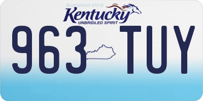 KY license plate 963TUY