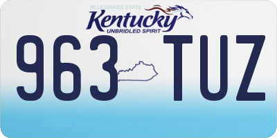 KY license plate 963TUZ