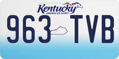 KY license plate 963TVB