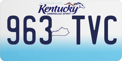 KY license plate 963TVC