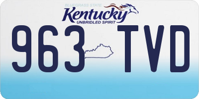 KY license plate 963TVD