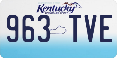 KY license plate 963TVE