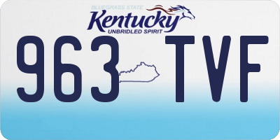 KY license plate 963TVF