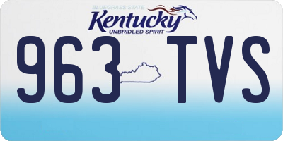 KY license plate 963TVS