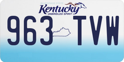 KY license plate 963TVW