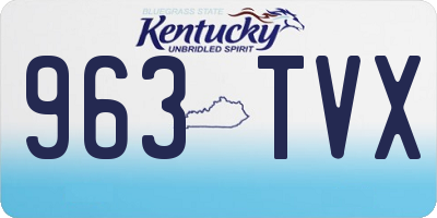 KY license plate 963TVX
