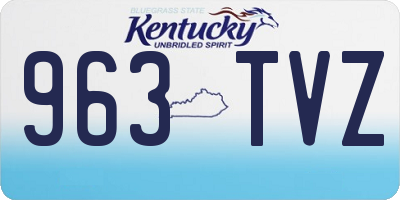 KY license plate 963TVZ
