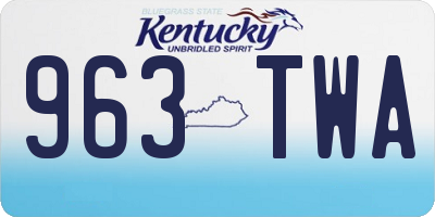 KY license plate 963TWA