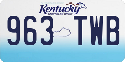 KY license plate 963TWB