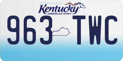 KY license plate 963TWC