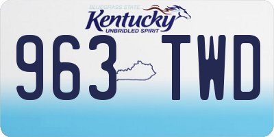 KY license plate 963TWD